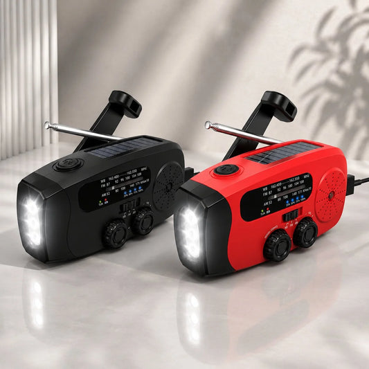 LichtLotse™ – Licht 3-in-1 Notfallradio mit Solar & Handkurbel